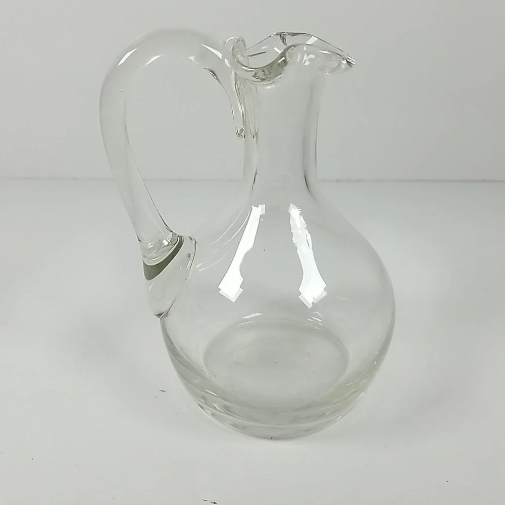 Antique Vintage Hand Blown Glass Single-Spout Cruet Oil Dispenser